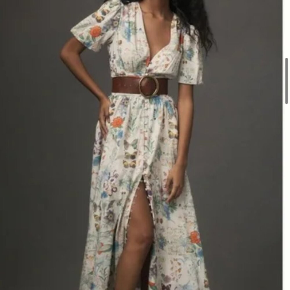 Anthropologie Katerina Floral Maxi Dress size M